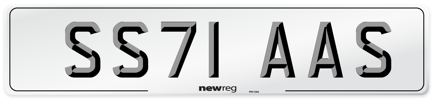 SS71 AAS Number Plate from New Reg